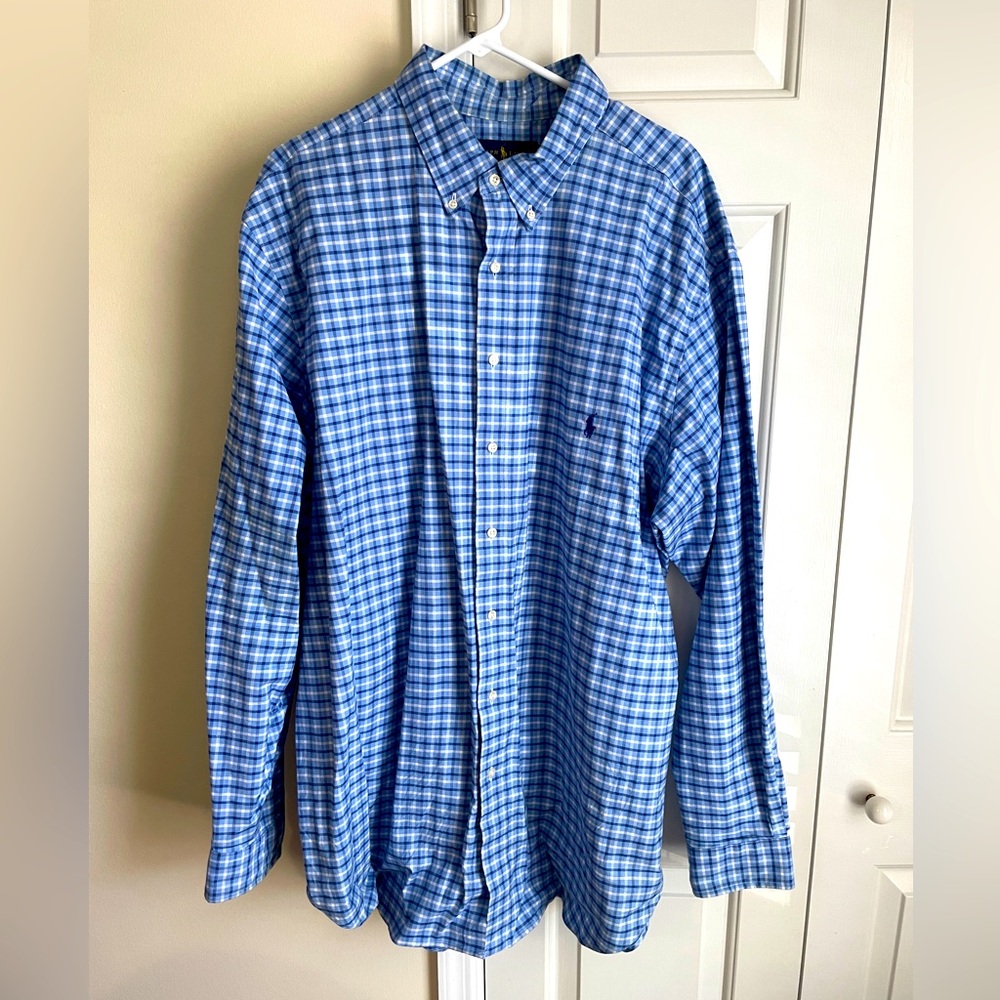 Ralph Lauren Blue Checkered Men's Shirt